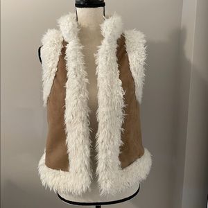 Old Navy Faux Suede & Fur Vest